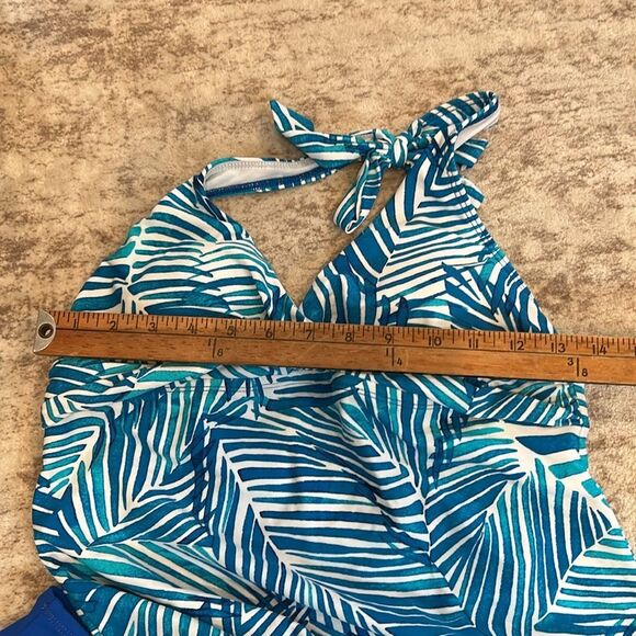 Chaps size 10 two piece bathing suit halter tankini - Picture 10 of 11
